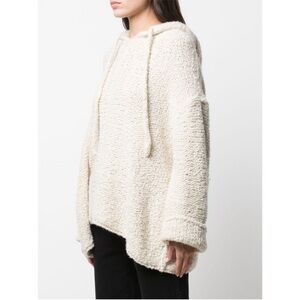 Khaite Sile Ivory Bouclé Cashmere Hoodie XS